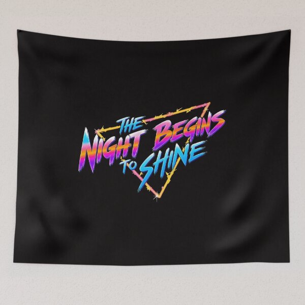 Item preview, The Night Begins To Shine Retro 80s Neon Geometric Art designed and sold by Gamaza-Eggs.