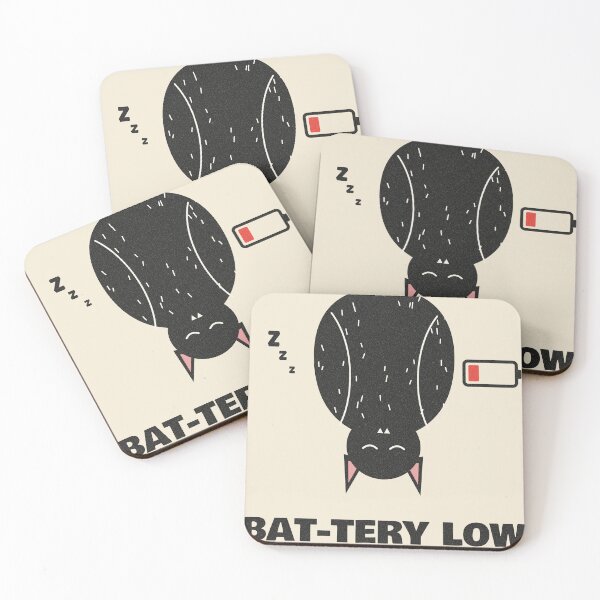 Item preview, Bat-tery Low Sleepy Bat Pun designed and sold by somebasic.