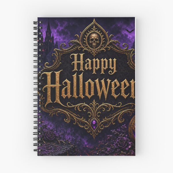 Item preview, Happy Halloween illustration with skull, pumpkins and Halloween surrounding designed and sold by 4Seasons.