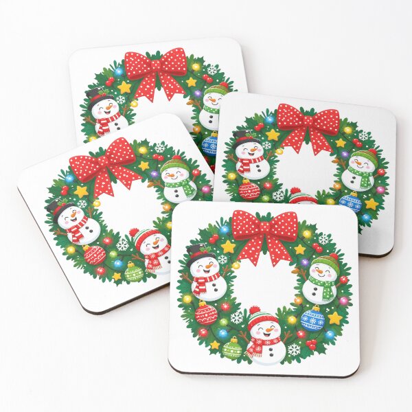Item preview, Christmas Wreath with Snowmen designed and sold by SquidMandolin.