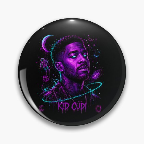 Item preview, Kid Cudi Cosmic Moon Neon Portrait designed and sold by JMS-Artvintage.
