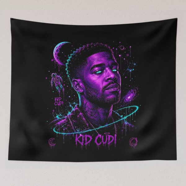 Item preview, Kid Cudi Cosmic Moon Neon Portrait designed and sold by JMS-Artvintage.