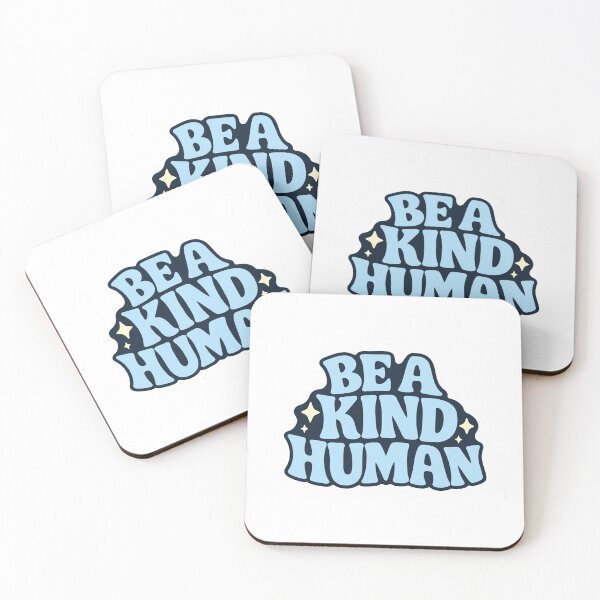 Item preview, Be a Kind Human Blue Groovy Retro Typography designed and sold by FemmePod.
