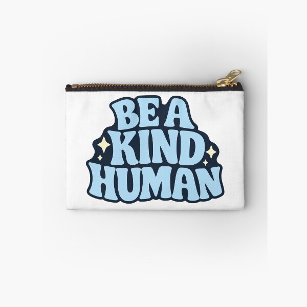 Item preview, Be a Kind Human Blue Groovy Retro Typography designed and sold by FemmePod.