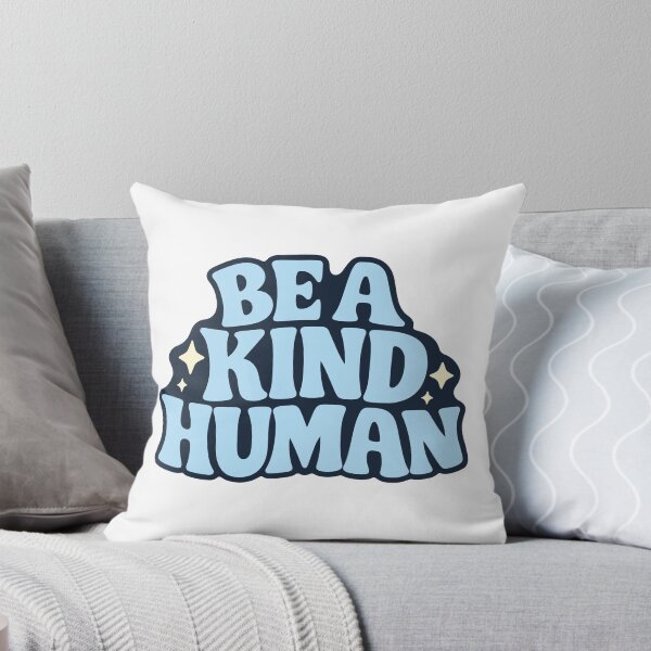 Item preview, Be a Kind Human Blue Groovy Retro Typography designed and sold by FemmePod.