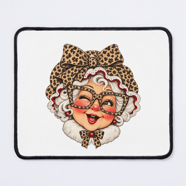 Item preview, Mrs. Claus Cheetah Hat Glasses Grunge Faded Cool Merry Holly Jolly designed and sold by art-sit-xky.