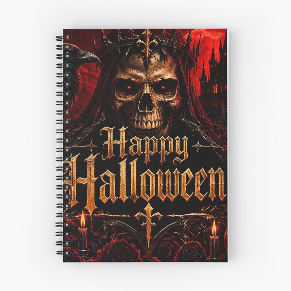 Item preview, Happy Halloween illustration with skull, pumpkins and Halloween surrounding designed and sold by 4Seasons.