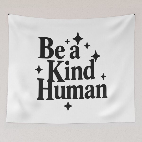Item preview, Be a Kind Human Black Retro Typography Quote designed and sold by FemmePod.