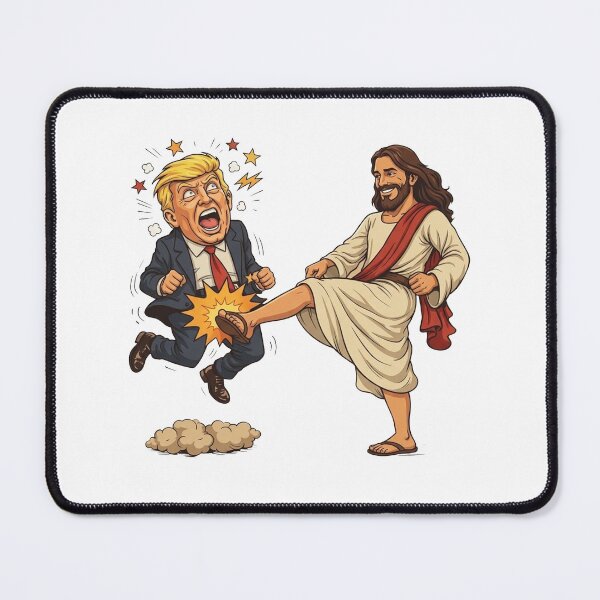 Item preview, Jesus Kicking Donald Trump, Political Satire designed and sold by m-smith-bear.