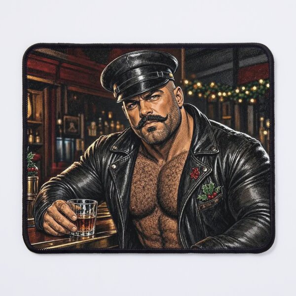 Item preview, "Happy Christmas, Sir" Gay Leather Pride Xmas Graphic Design designed and sold by ItsAKinkThing.