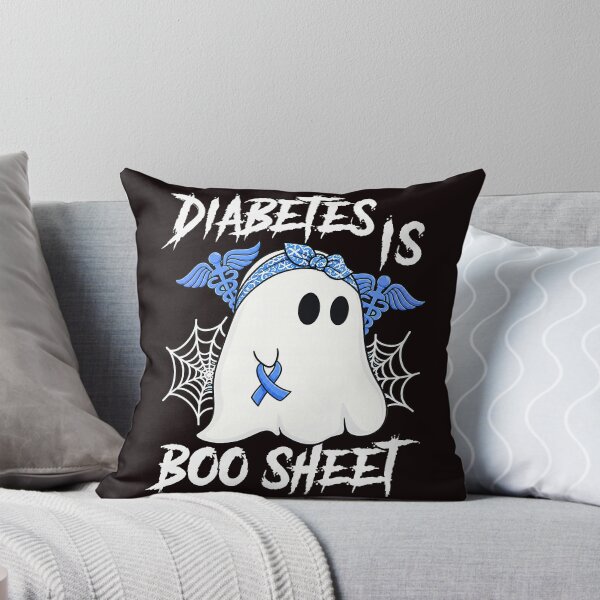 Item preview, Diabetes Boo Sheet Halloween Ghost Awareness Blue Ribbon designed and sold by ImeldaSparks.