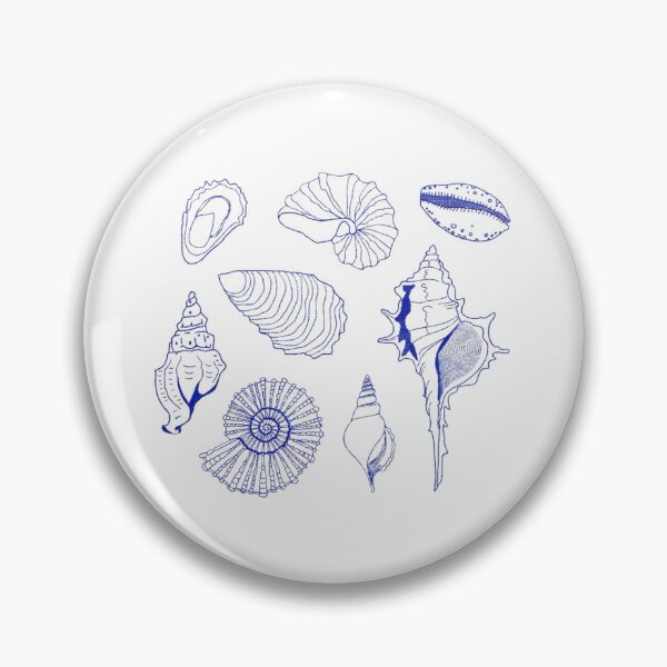 Item preview, Vintage Blue Seashell Collection – Coastal Ocean Shell Illustration designed and sold by AandBCollective.