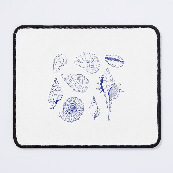 Item preview, Vintage Blue Seashell Collection – Coastal Ocean Shell Illustration designed and sold by AandBCollective.