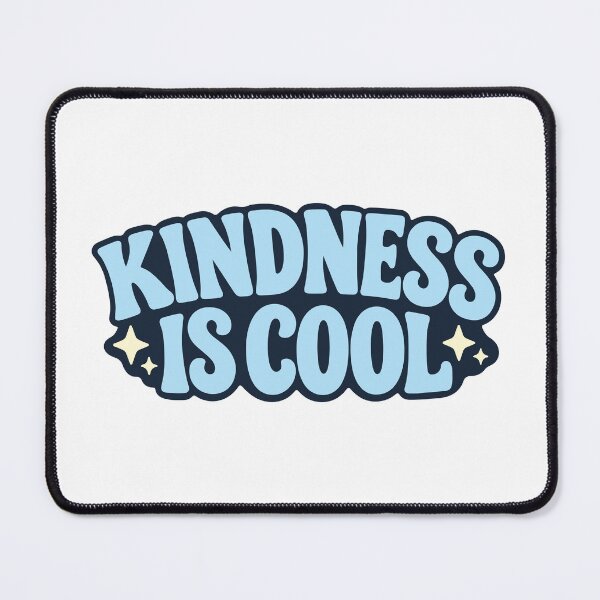 Item preview, Kindness Is Cool Blue Groovy Retro Typography Quote designed and sold by FemmePod.