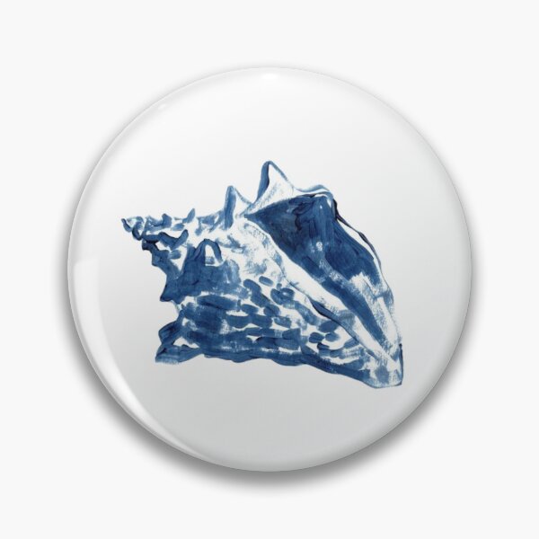 Item preview, Blue Watercolor Conch Shell Coastal Art designed and sold by AandBCollective.