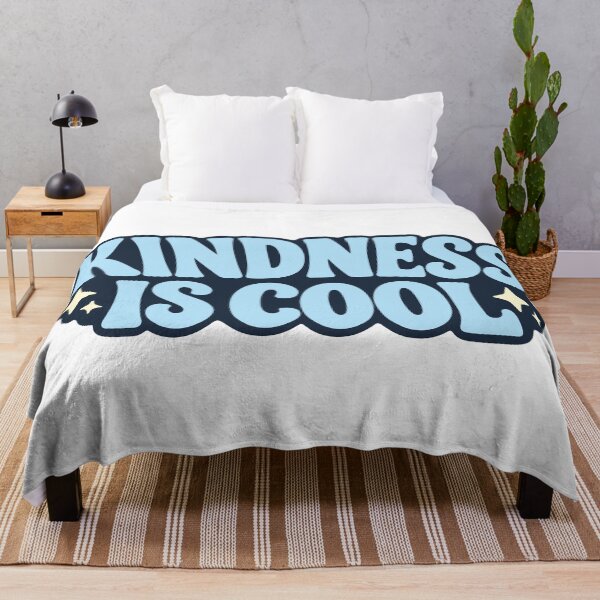 Item preview, Kindness Is Cool Blue Groovy Retro Typography Quote designed and sold by FemmePod.