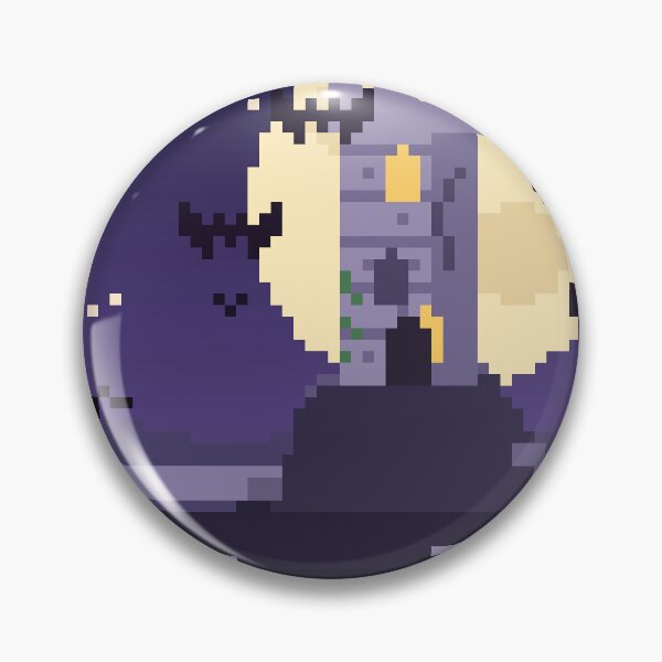 Item preview, Ruined Tower Pixel Art – Bats and a Giant Full Moon designed and sold by pixelbypixelart.