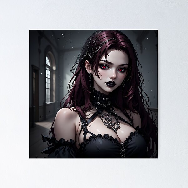 Item preview, Hot Halloween Anime Babe Goth Mommy Waifu Woman designed and sold by Your New Fixation.