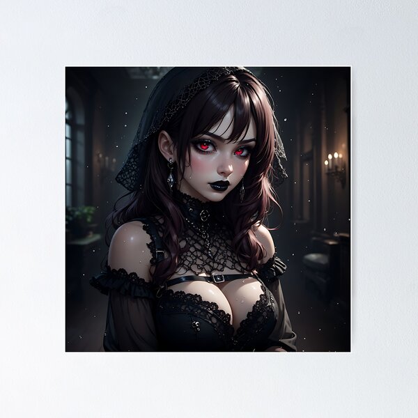 Item preview, Hot Halloween Anime Babe Goth Mommy Waifu Woman designed and sold by Your New Fixation.