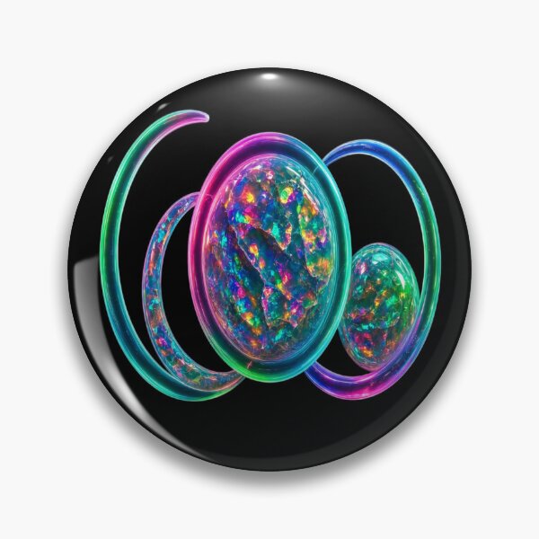 Item preview, Neon Cyber Crescent Planet - Psychedelic Iridescent Space Art designed and sold by Breezes-of-Ida.