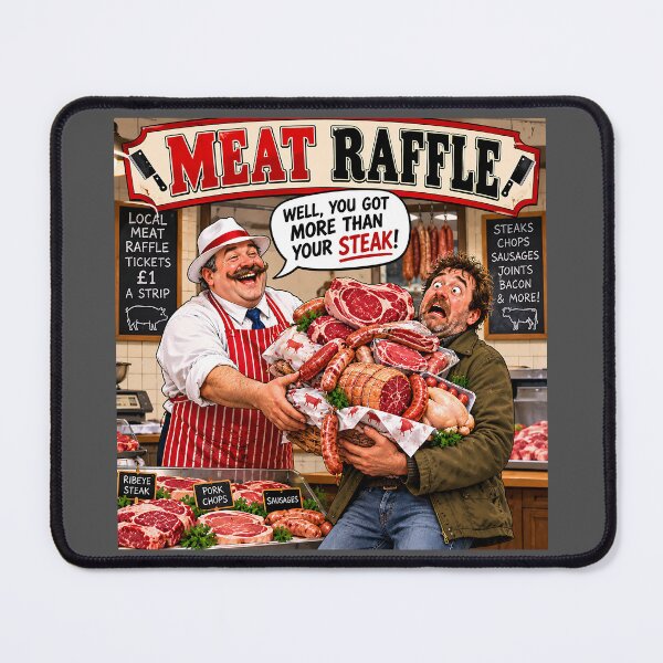 Item preview, Meat Raffle – More Than Your Steak Funny Butcher Joke designed and sold by Hornace88studio.