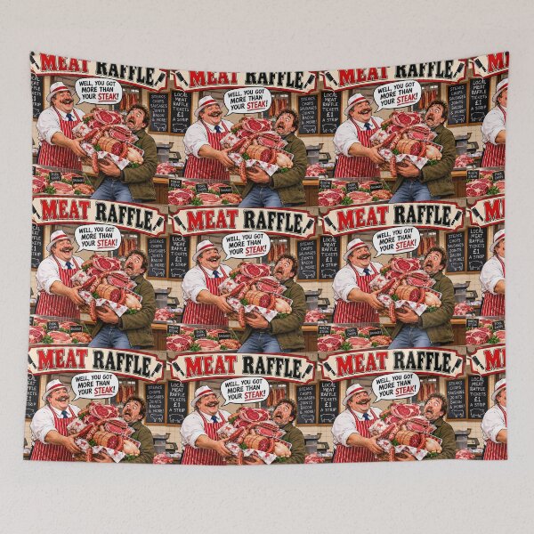 Item preview, Meat Raffle – More Than Your Steak Funny Butcher Joke designed and sold by Hornace88studio.