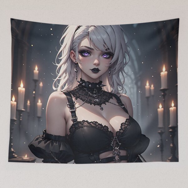 Item preview, Hot Halloween Anime Babe Goth Mommy Waifu Woman designed and sold by Your New Fixation.