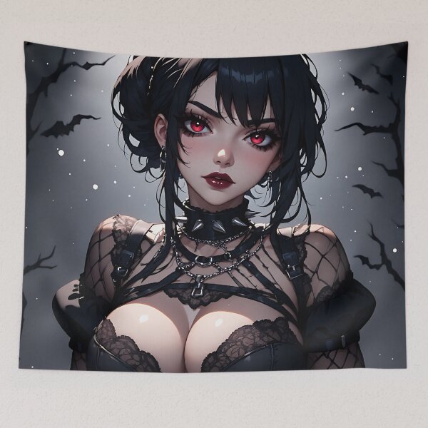 Item preview, Hot Halloween Anime Babe Goth Mommy Waifu Woman designed and sold by Your New Fixation.