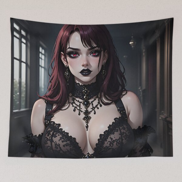 Item preview, Hot Halloween Anime Babe Goth Mommy Waifu Woman designed and sold by Your New Fixation.