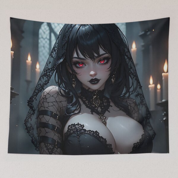 Item preview, Hot Halloween Anime Babe Goth Mommy Waifu Woman designed and sold by Your New Fixation.