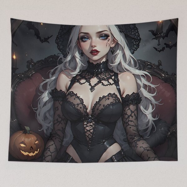 Item preview, Hot Halloween Anime Babe Goth Mommy Waifu Woman designed and sold by Your New Fixation.