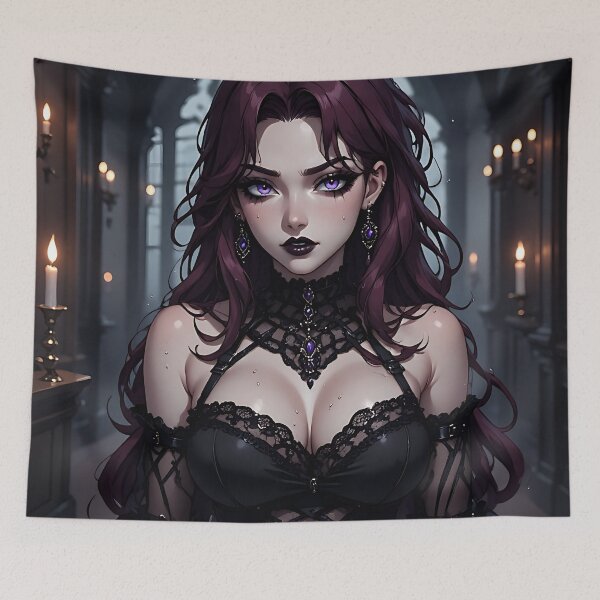 Item preview, Hot Halloween Anime Babe Goth Mommy Waifu Woman designed and sold by Your New Fixation.