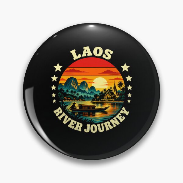 Item preview, Laos River Journey Southeast Asia Traveler Vacation Explorer designed and sold by SkeletonsDanger.