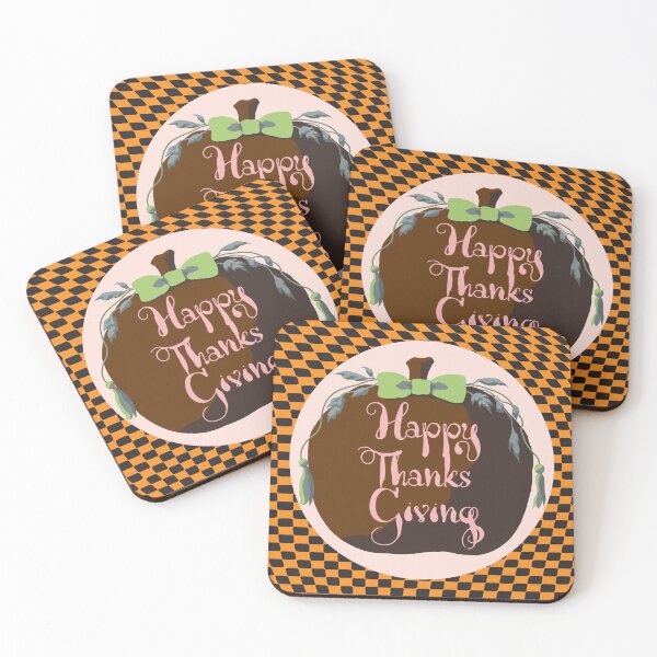 Item preview, Retro Thanksgiving Pumpkin Art in Groovy Checkerboard designed and sold by cremedecolor.