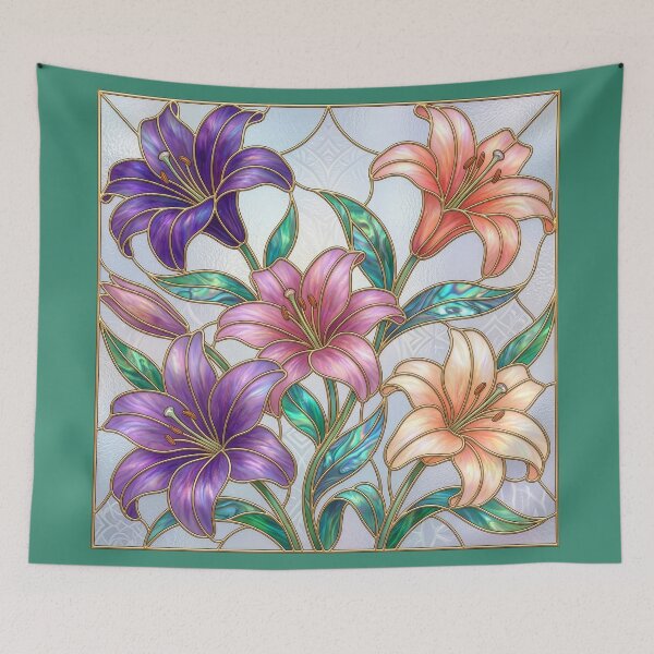 Item preview, Stained Glass Lilies designed and sold by Tridentulus.