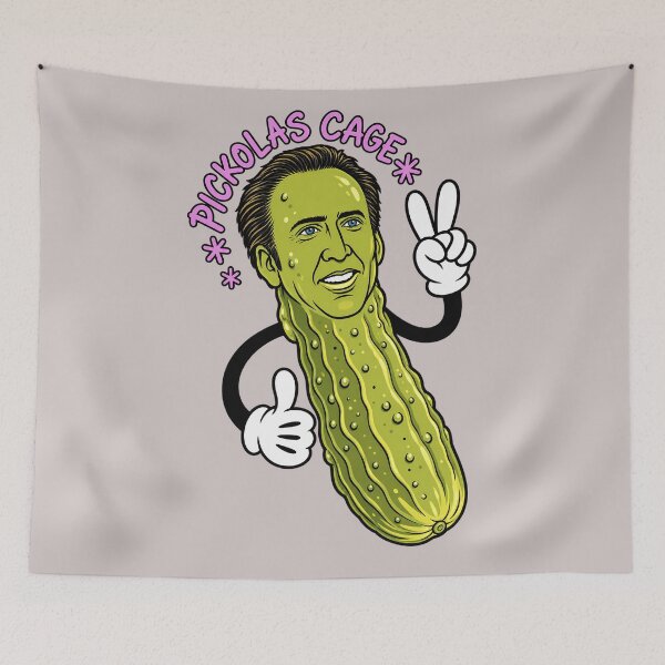 Item preview, Pickolas Cage Pickle Mascot Sticker designed and sold by lcnsdjstrtry.