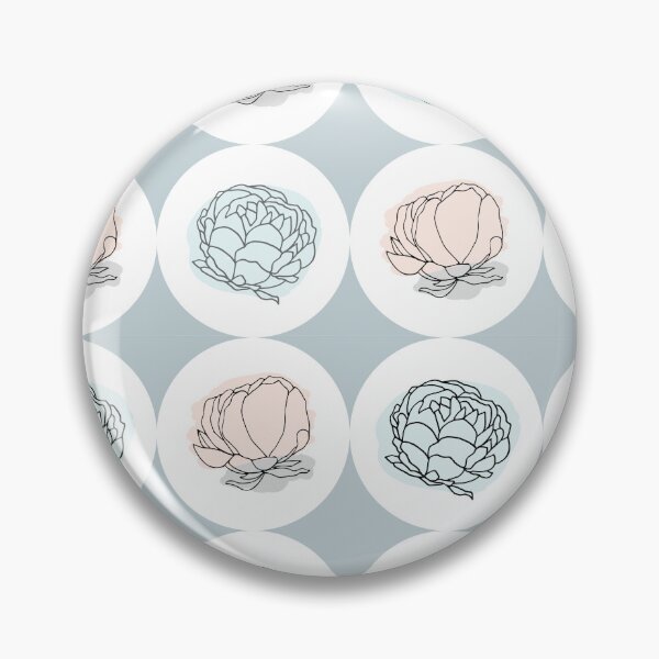 Item preview, Peonie Celebration geometric pattern in peach and teal designed and sold by Quiet Waters Design.