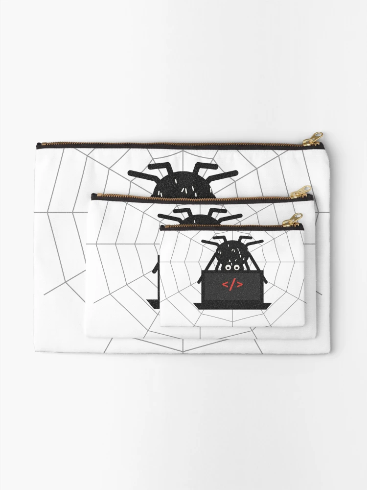 Thumbnail 2 of 4, Zipper Pouch, Web Developer Spider Coding Pun designed and sold by somebasic.