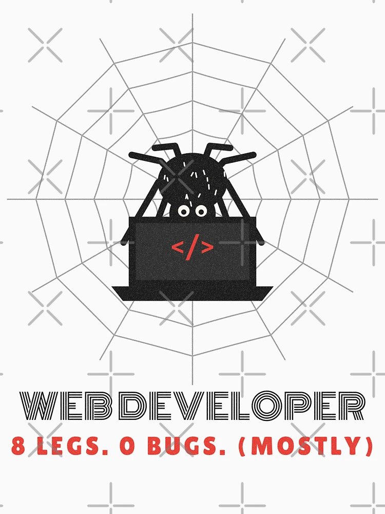 Thumbnail 6 of 6, Pullover Hoodie, Web Developer Spider Coding Pun designed and sold by somebasic.