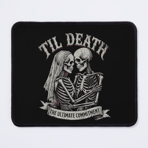 Item preview, Til Death – The Ultimate Commitment Skeleton Wedding Couple Dark Romance Gothic Vintage Art designed and sold by Luminari Creations.