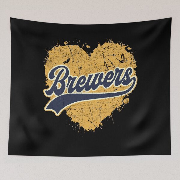 Item preview, Brewers Baseball Heart Script Font Vintage Distressed designed and sold by Ortigzitoun.