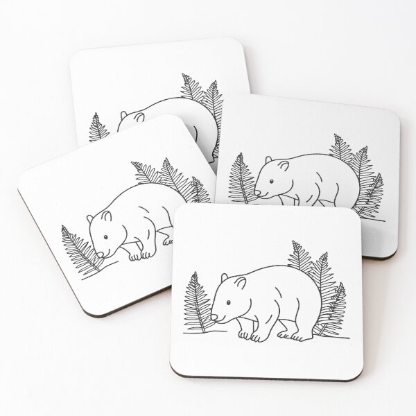 Item preview, A wombat beside a patch of ferns in soft morning light designed and sold by rasagamastore.