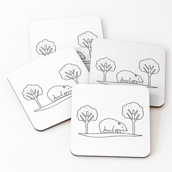 Item preview, A wombat close to a trail winding through eucalyptus trees designed and sold by rasagamastore.