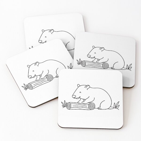 Item preview, A wombat near a log resting on reddish soil designed and sold by rasagamastore.