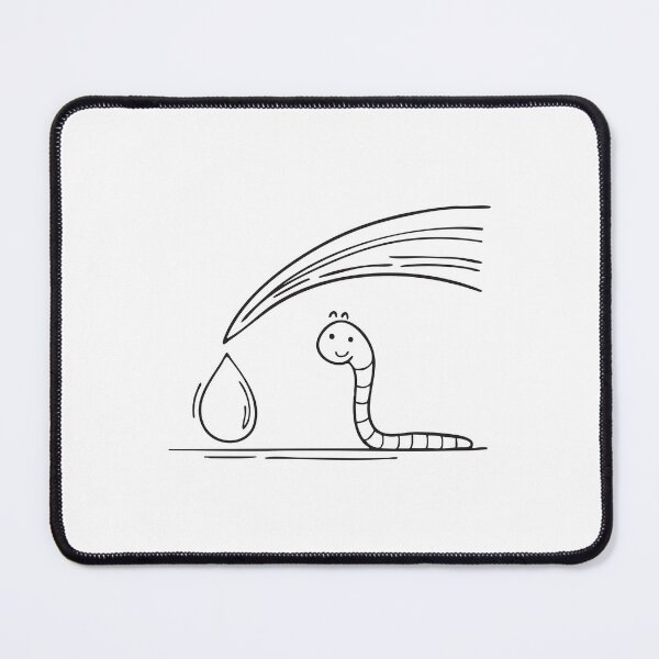 Item preview, A worm beside a droplet sliding down a blade of grass designed and sold by rasagamastore.