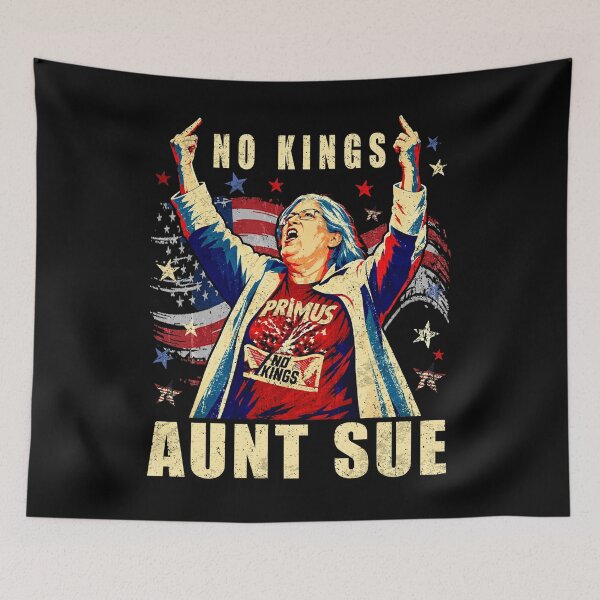 Item preview, No Kings Aunt Sue Funny Political Vote American Flag Retro designed and sold by schoolofbullies.