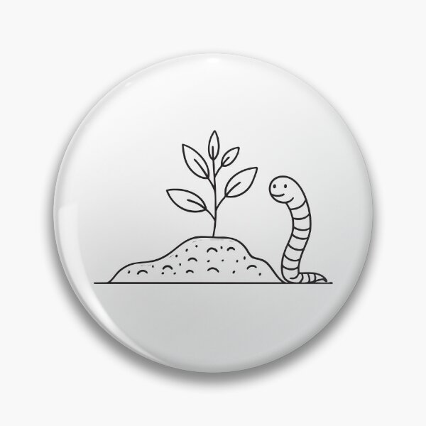 Item preview, A worm beside a sprout emerging from the earth designed and sold by rasagamastore.