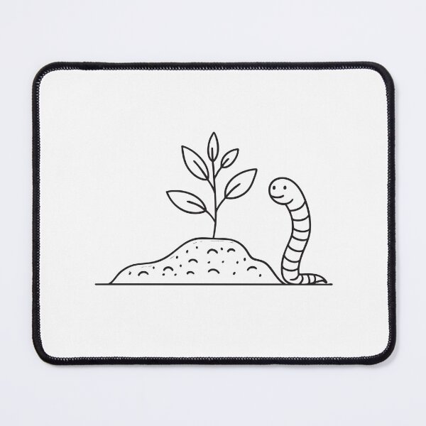 Item preview, A worm beside a sprout emerging from the earth designed and sold by rasagamastore.