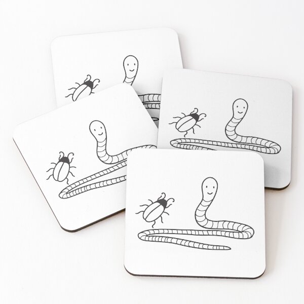 Item preview, A worm near a beetle crawling nearby designed and sold by rasagamastore.