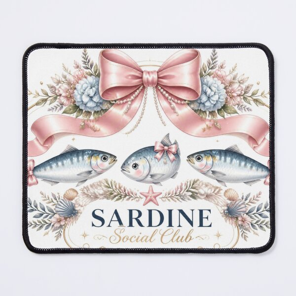 Item preview, Sardine Social Club Coquette Pink Bow Fish designed and sold by ChotipahArt.